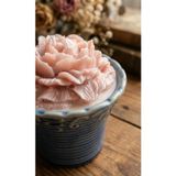 My Balli Store Pembe Simli Şakayık Şekilli Seramik Soya Mum
