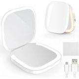 My Beauty Light Işıklı Büyütmeli Taşınabilir Kompakt Makyaj Aynası, Kısılabilir, 3 Renk Sıcaklığı Değişimi, Çift Taraflı Ayna, 5V Usb Ile Çalışan Led Makyaj Işığı El Çantası Cep Için (Beyaz)