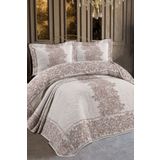 My Bed Home Collection Delüx Diamond Model Yastıklı Yatak Örtüsü Pike Takımı (KAHVE)