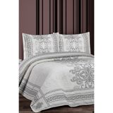 My Bed Home Collection DELÜX ELİF YASTIKLI YATAK ÖRTÜSÜ PİKE TAKIMI (GRİ)