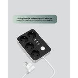 My Best Store 4.1A Hızlı Şarjlı Akım Korumalı 4 Priz ve 3 USB Çıkışlı Priz