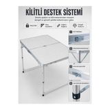 My Best Store 4 Kişilik Katlanabilir Kamp Masası Seti 4 Tabureli 50-65 Cm Ayarlanabilir Yükseklik çok renkli