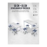 My Best Store 4 Sandalyeli Katlanabilir Kamp Masası Portatif Bahçe Kamp Ve Piknik Masa Seti çok renkli