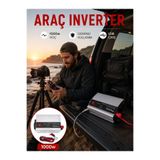 My Best Store Araç Aküsünden Güvenli Elektrik Sağlayan 1000 Watt İnverter