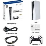My Best Store Beyaz 4K UHD Retro Joystickli Çift Kişilik Oyun Konsolu 128GB Ps1 Pes Gta Destekli - Renkli