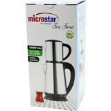 My Best Store Microstar Elektrikli Çelik Çay Makinesi Çaycı Set 1.8lt Su Isıtıcı+ 0.8lt Demlik 1800W 360 - Çok Renkli