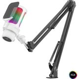 My Best Store Profesyonel Ayarlanabilir Masa Kolu Askılı Rgb Mikrofon 192 Khz / 24BIT Type-C - Beyaz M835W - Renkli