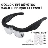 My Best Store Şarjlı Gözlük Büyüteç 4 Farklı Lens -11537DC - Çok Renkli
