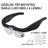 My Best Store Şarjlı Gözlük Büyüteç 4 Farklı Lens 11537DC