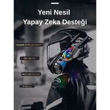 My Best Store Y21 Rgb Işık Efektli Intercom Bluetooth Motosiklet Kask Kulaklığı Intercom Kulaklık - Renkli