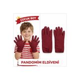 My Best Store(3706) Çocuk Boy Pandomim Eldiveni Beyaz Puantiyeli Bordo Renk Gösteri Eldiveni 23 Nisan 19 Mayıs Standart 0