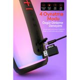 My Black Bluetooth Hoparlör Usb Aux Tf Kart Desteği Renkli Led Işık Efektli Taşınabilir Ses Bombası