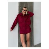 My Blog Bordo Cepli Nubuk Ceket - 4456