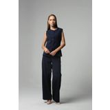My Blog Lacivert Camille Klasik Düğmeli Yelek Pantolon Takım-8449