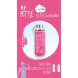My Bottle Borosilikat Cam Matara 1000 ml Su Şişesi 1lt - 1 lt - Pembe