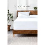 My Catherine Lastikli & Hipoalerjenik Çarşaf |%100 Pamuk Penye Kumaş | Çift Kişilik 200x200 - Beyaz, LUXCARSAF