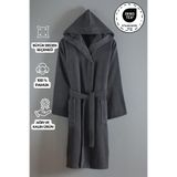 My Catherine Premium Pamuk Kapşonlu Bornoz, 3XL, GONCA, Koyu Gri, üniseks-yetişkin