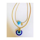 My Charm Art Murano Boncuk Nazar ve Kalp Kolye
