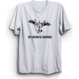 My Chemical Romance, Skeleton, Rock Metal Müzik Grubu Baskılı, Unisex, %100 Pamuk Tişört - Beyaz - 5XL