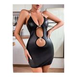 my cherie Kalpli Cut Out Deri Mini Elbise