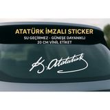 My Çiçekçim Beyaz 20 cm Kemal Atatürk Imza Sticker Araba, Oto Araç Sticker - 00-Beyaz