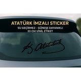 My Çiçekçim Beyaz 20 cm Kemal Atatürk Imza Sticker Araba, Oto Araç Sticker - 000-Siyah