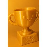 My Craft 3D Best Dad Yazılı Babalar Günü Hediyesi Dekoratif Kupa Biblo, Babaya Özel Masa Üstü Ödül Kupası Tasarımlı Anlamlı Hediye 11X10 cm - Altın