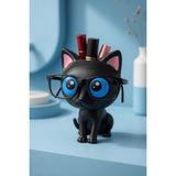 My Craft 3D Kedi Figürlü Gözlük Standı Gözlüklük Kalemlik Makyaj Fırçası Ruj Organizer Masaüstü Dekoratif Ofis Düzenleyici - Mavi