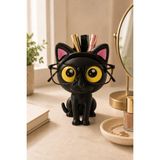 My Craft 3D Kedi Figürlü Gözlük Standı Gözlüklük Kalemlik Makyaj Fırçası Ruj Organizer Masaüstü Dekoratif Ofis Düzenleyici - Sarı