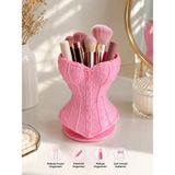 My Craft 3D Korse Tasarımlı Çok Amaçlı Organizer | Makyaj Fırçalık - Kalemlik - Ruj Düzenleyici - Masaüstü Dekoratif Organizer | Renk Seçenekli - Pembe