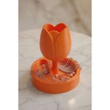 My Craft 3D Lale Tasarımlı Takı Organizer Yüzük Küpe Kolye Bileklik Standı Dekoratif Takı Tabağı Aksesuar Düzenleyici - Turuncu
