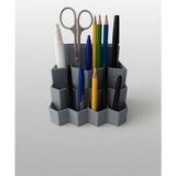 My Craft 3D Masa Üstü Organizer Kalemlik Çok Gözlü | Ofis & Çalışma Masası Düzenleyici - Gri