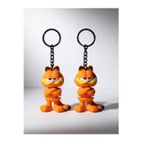 My Craft 3D MYCRAFT3D 2 Adet Klasik Garfield Kedi Anahtarlığı 3D Esnek - Siyah Zincirli