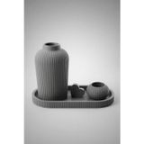 My Craft 3D MYCRAFT3D Dekoratif Vazo Seti Tepsili Minimal Çizgili Vazo Mumluk Obje Modern Masaüstü Aksesuar