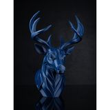 My Craft 3D MYCRAFT3D Geometrik Geyik Büst Heykel 3D Baskı Pla Modern Dekoratif Obje 25X15 cm Masaüstü Ev Ofis Dekoru - Lacivert