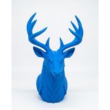 My Craft 3D MYCRAFT3D Geometrik Geyik Büst Heykel 3D Baskı Pla Modern Dekoratif Obje 25X15 cm Masaüstü Ev Ofis Dekoru - Mavi