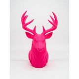 My Craft 3D MYCRAFT3D Geometrik Geyik Büst Heykel 3D Baskı Pla Modern Dekoratif Obje 25X15 cm Masaüstü Ev Ofis Dekoru - Pembe