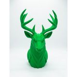 My Craft 3D MYCRAFT3D Geometrik Geyik Büst Heykel 3D Baskı Pla Modern Dekoratif Obje 25X15 cm Masaüstü Ev Ofis Dekoru - Yeşil