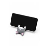 My Craft 3D MYCRAFT3D Gri Kedi Figürlü Telefon Tutucu Stand - 3D Baskı Ofis Masaüstü Aksesuarı ve Biblo