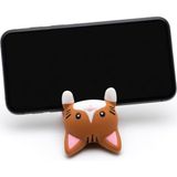 My Craft 3D MYCRAFT3D Mavi Kedi Figürlü Telefon Tutucu Stand - 3D Baskı Ofis Masaüstü Aksesuarı ve Biblo - Kahverengi