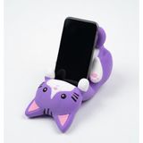 My Craft 3D MYCRAFT3D Mavi Kedi Figürlü Telefon Tutucu Stand - 3D Baskı Ofis Masaüstü Aksesuarı ve Biblo - Mor