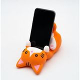 My Craft 3D MYCRAFT3D Mavi Kedi Figürlü Telefon Tutucu Stand - 3D Baskı Ofis Masaüstü Aksesuarı ve Biblo - Turuncu