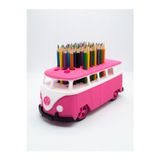 My Craft 3D MYCRAFT3D Minibüs Tasarım Pembe Kalemlik 3D Yazıcı Baskı Honeycomb Petek Kapaklı Masaüstü Aksesuarı