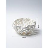 My Craft 3D MYCRAFT3D Organik Delikli Dekoratif Kase Modern Şık Hafif Dayanıklı Ev Dekoru 20X9 cm - Beyaz