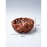My Craft 3D MYCRAFT3D Organik Delikli Dekoratif Kase Modern Şık Hafif Dayanıklı Ev Dekoru 20X9 cm - Kahverengi