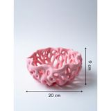 My Craft 3D MYCRAFT3D Organik Delikli Dekoratif Kase Modern Şık Hafif Dayanıklı Ev Dekoru 20X9 cm - Pembe