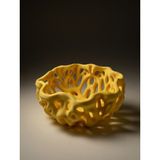 My Craft 3D MYCRAFT3D Organik Delikli Dekoratif Kase Modern Şık Hafif Dayanıklı Ev Dekoru 20X9 cm - Sarı