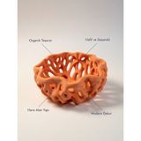 My Craft 3D MYCRAFT3D Organik Delikli Dekoratif Kase Modern Şık Hafif Dayanıklı Ev Dekoru 20X9 cm - Turuncu