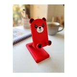 My Craft 3D MYCRAFT3D Pati ve Ayı Tasarımlı Sevimli Telefon Standı - Kırmızı - Çocuklara/HayvanSeverlere Hediye