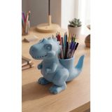 My Craft 3D MYCRAFT3D Sevimli Dinozor Figürlü T-Rex Masa Üstü Düzenleyici Kalemlik 3D Tasarım Çocuk ve Ofis Organizer 25CM - Mavi
